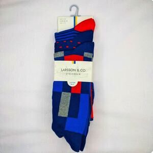 Larsson & Co Men's Crew Socks Abstract Print 7-12 Multipack